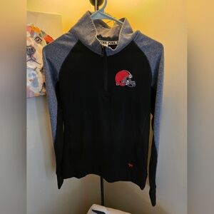 Victoria's Secret PINK Heather Gray & Black Quarter Zip Pullover